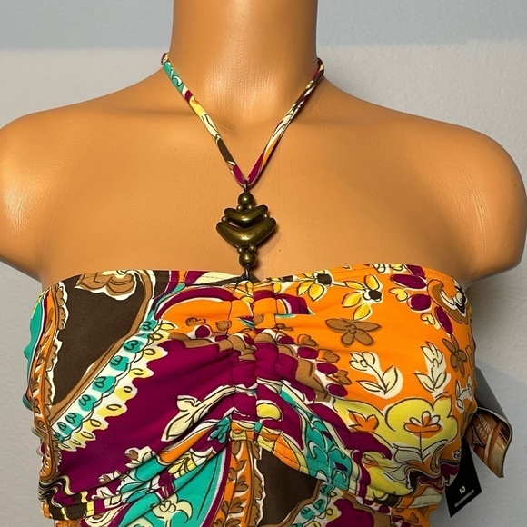 Nwt Be Creative Necklace Bandeau Halter One Piece Vintage Swimsuit (SW20) - Picture 2 of 8